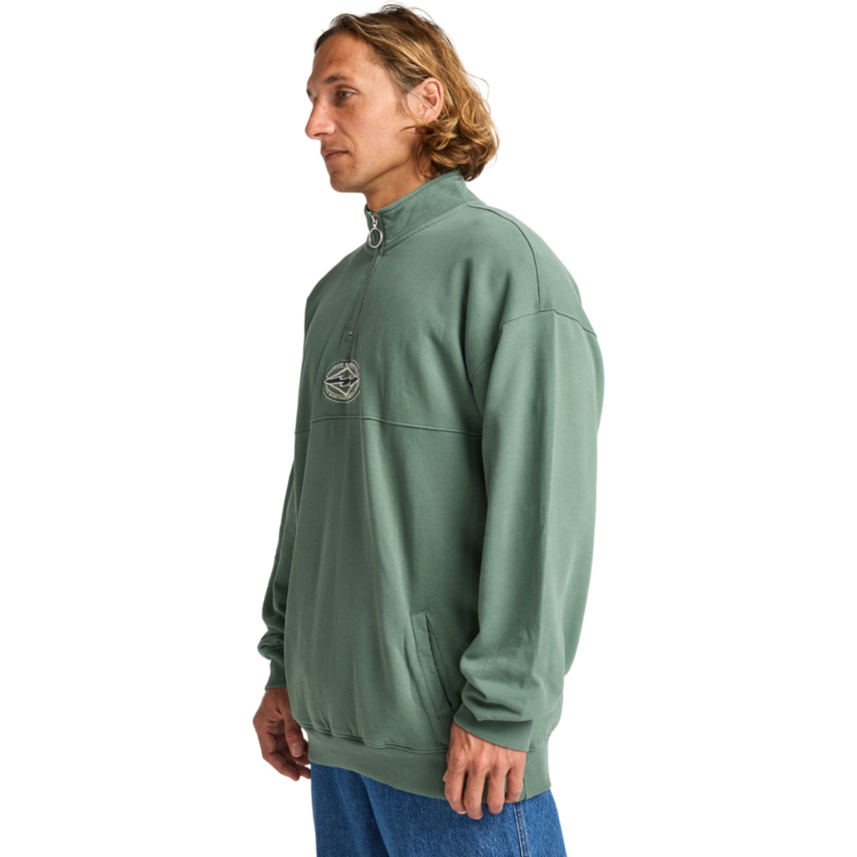 2025 Billabong Mens Core Lord Half Zip Sweater EBYFT00150 - Hunter